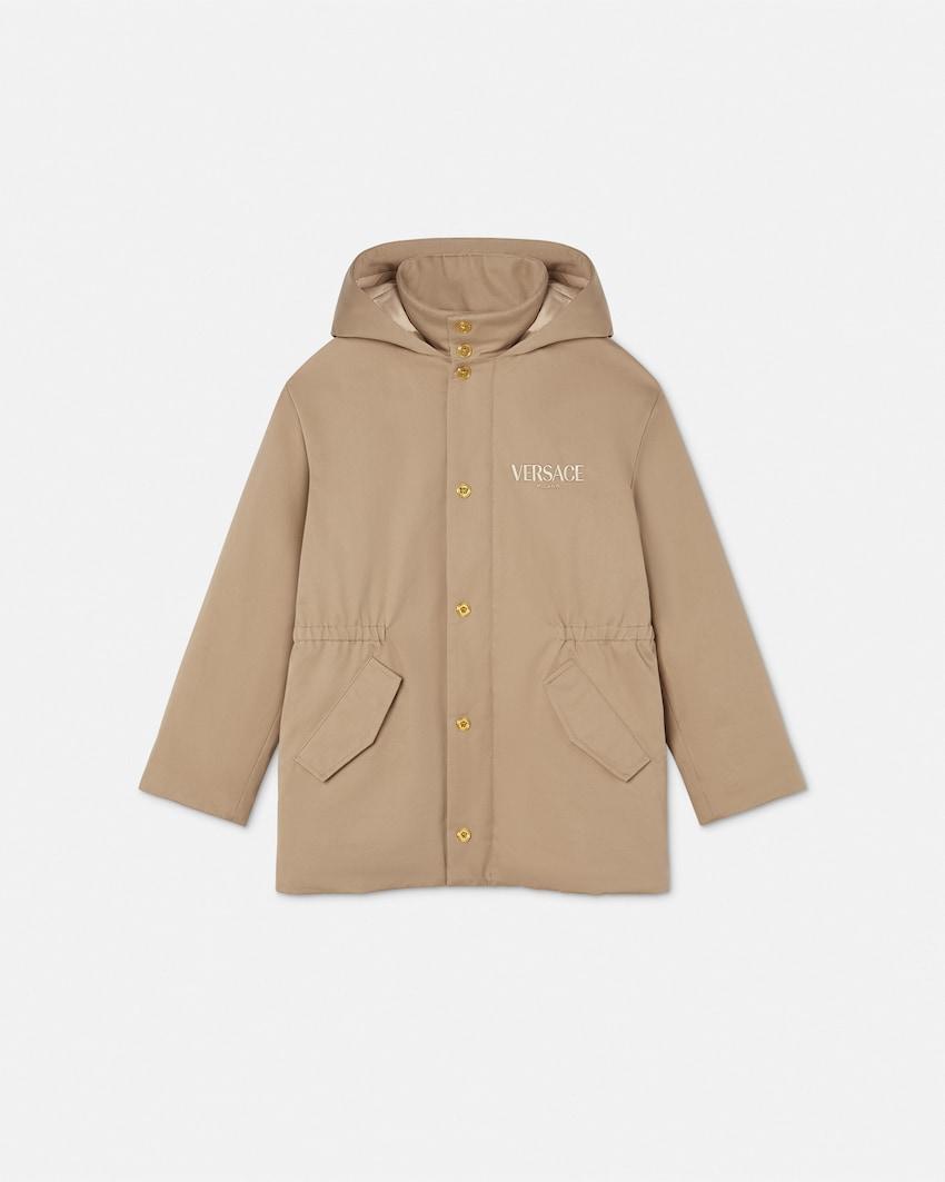 embroidered versace milano kids parka by VERSACE