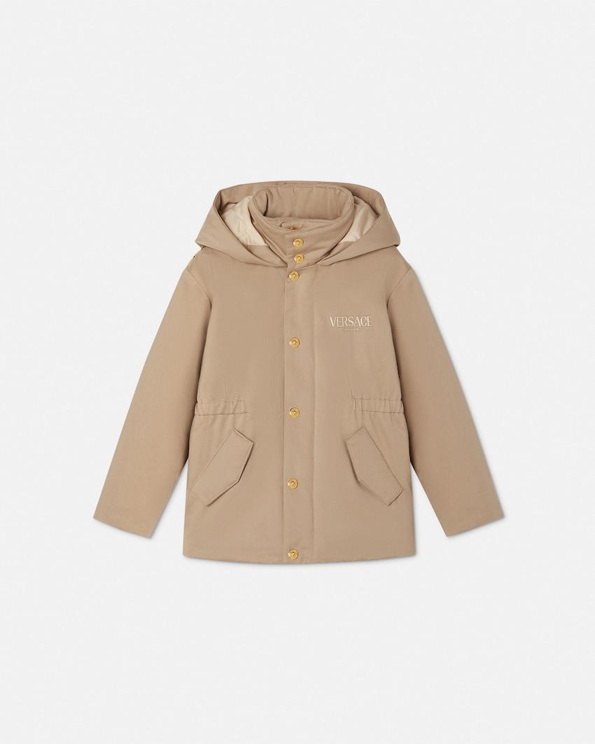 embroidered versace milano kids parka by VERSACE