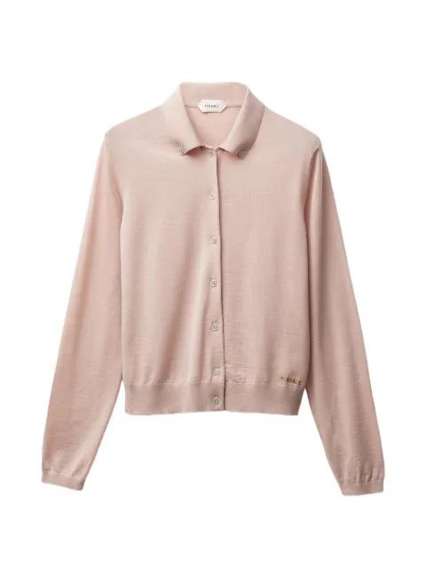 embroidered wool knit cardigan by VERSACE