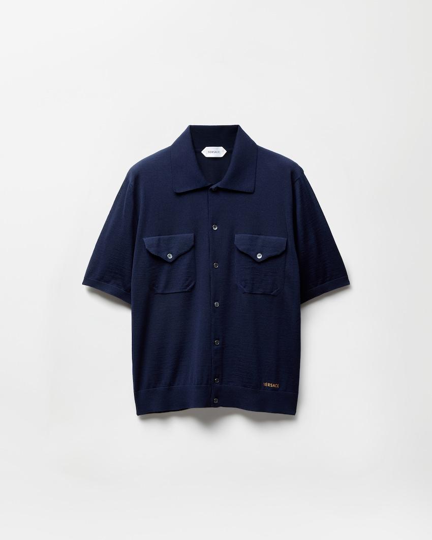 embroidered wool knit shirt by VERSACE
