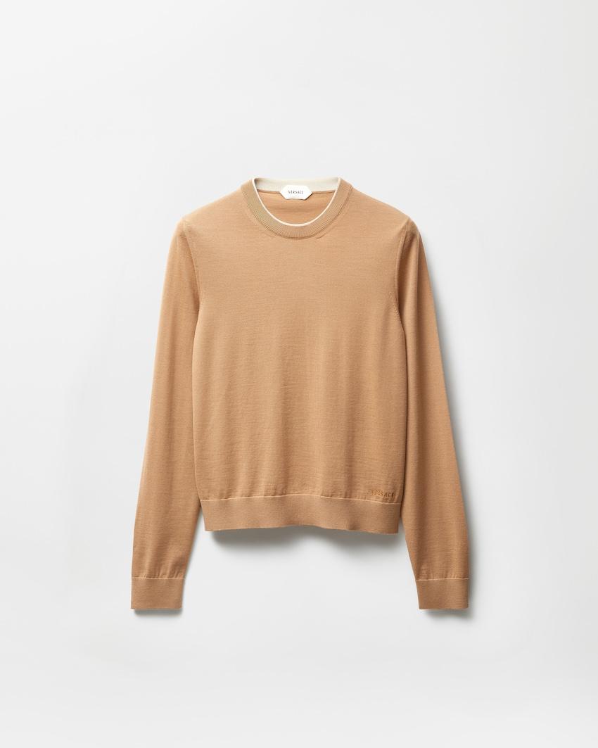 embroidered wool knit sweater by VERSACE