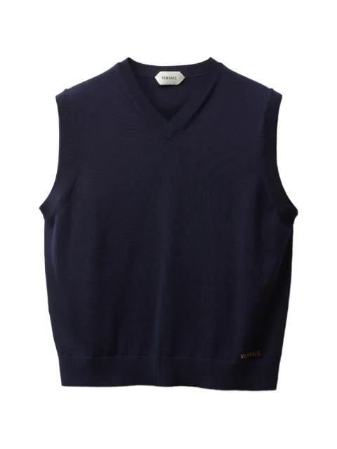embroidered wool knit vest by VERSACE