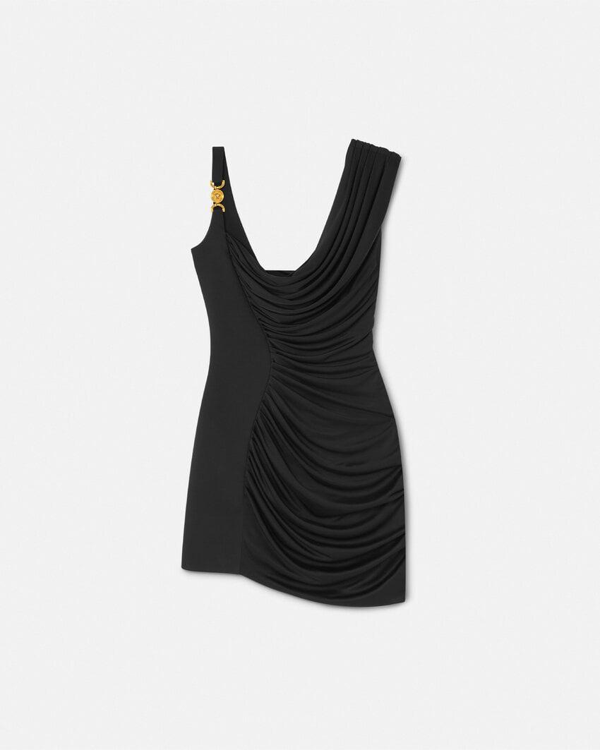 envers-satin crepe draped mini dress by VERSACE