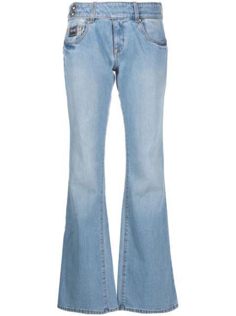 flared denim jeans by VERSACE