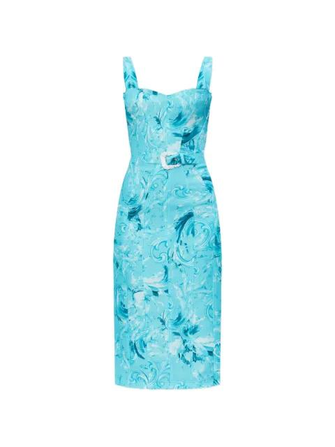 floral belted dress by VERSACE
