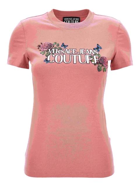 floral-embellished T-shirt by VERSACE