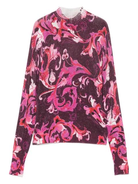 floral high-neck top by VERSACE