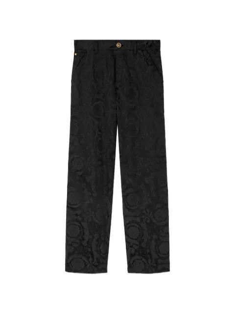floral-jacquard trousers by VERSACE