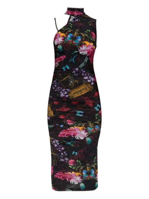 floral-print midi dress by VERSACE