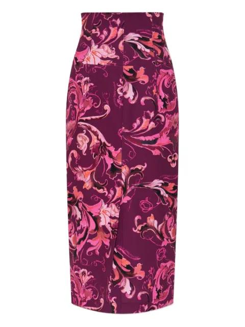 floral-print midi skirt by VERSACE