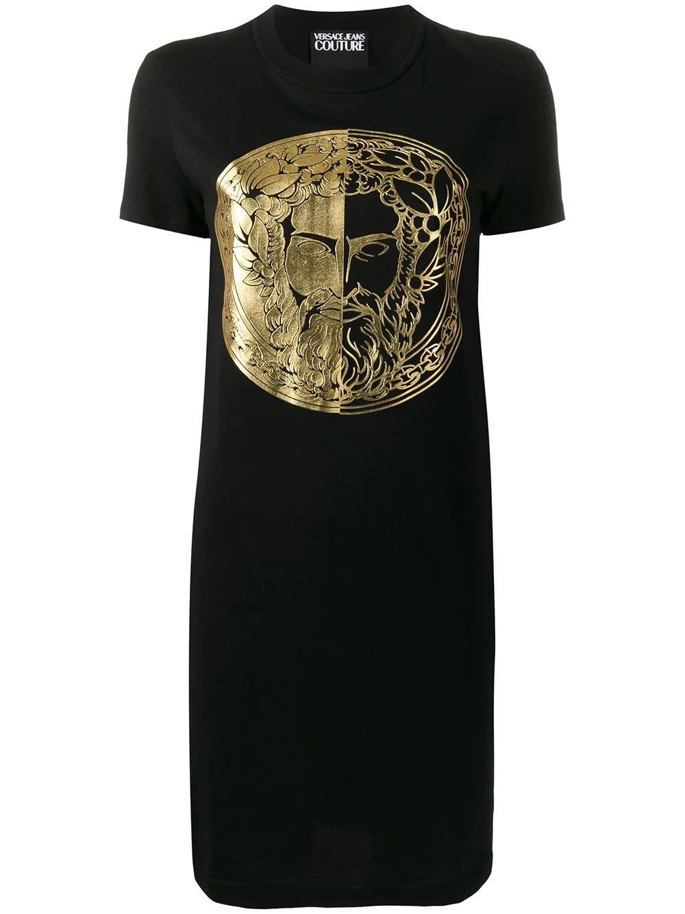 foil-print T-shirt dress by VERSACE