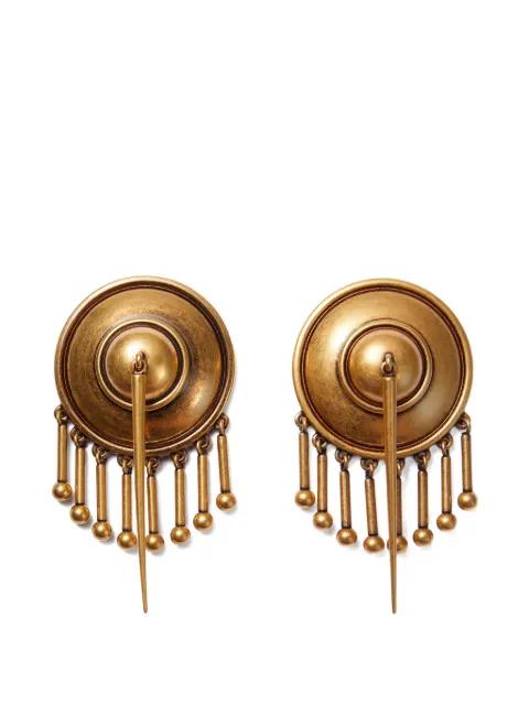 fringed medallion earrings by VERSACE