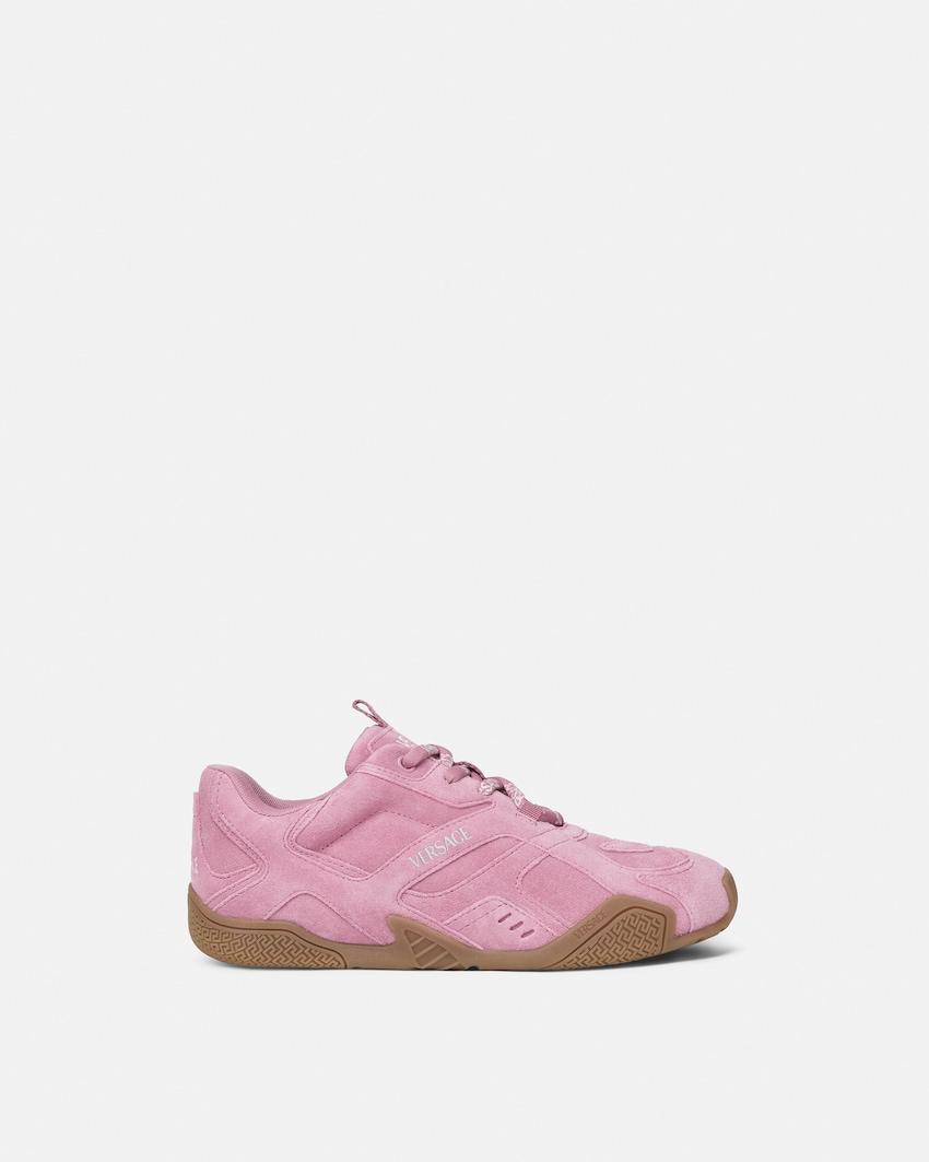 galaxia suede sneakers by VERSACE