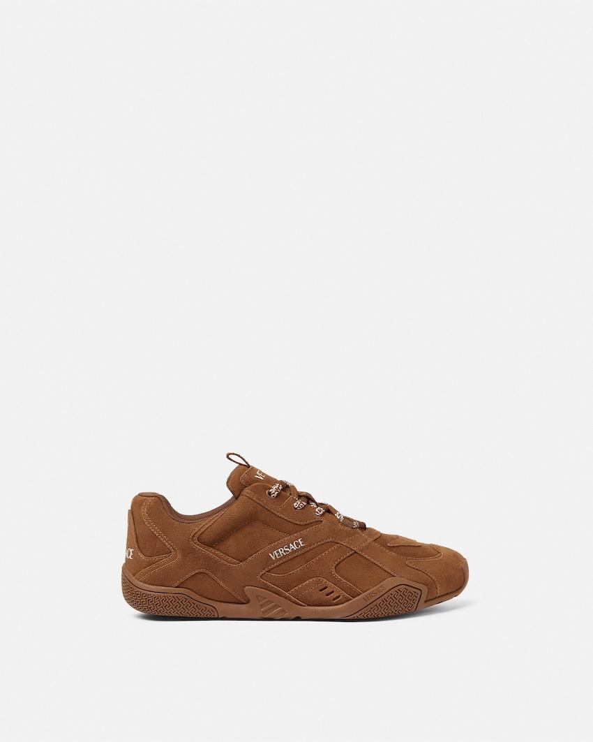 galaxia suede sneakers by VERSACE