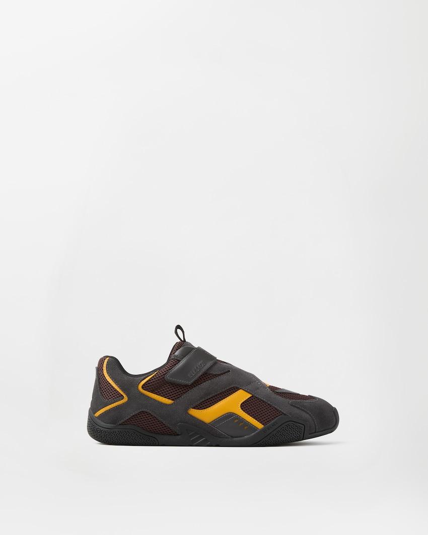 galaxia suede sneakers by VERSACE