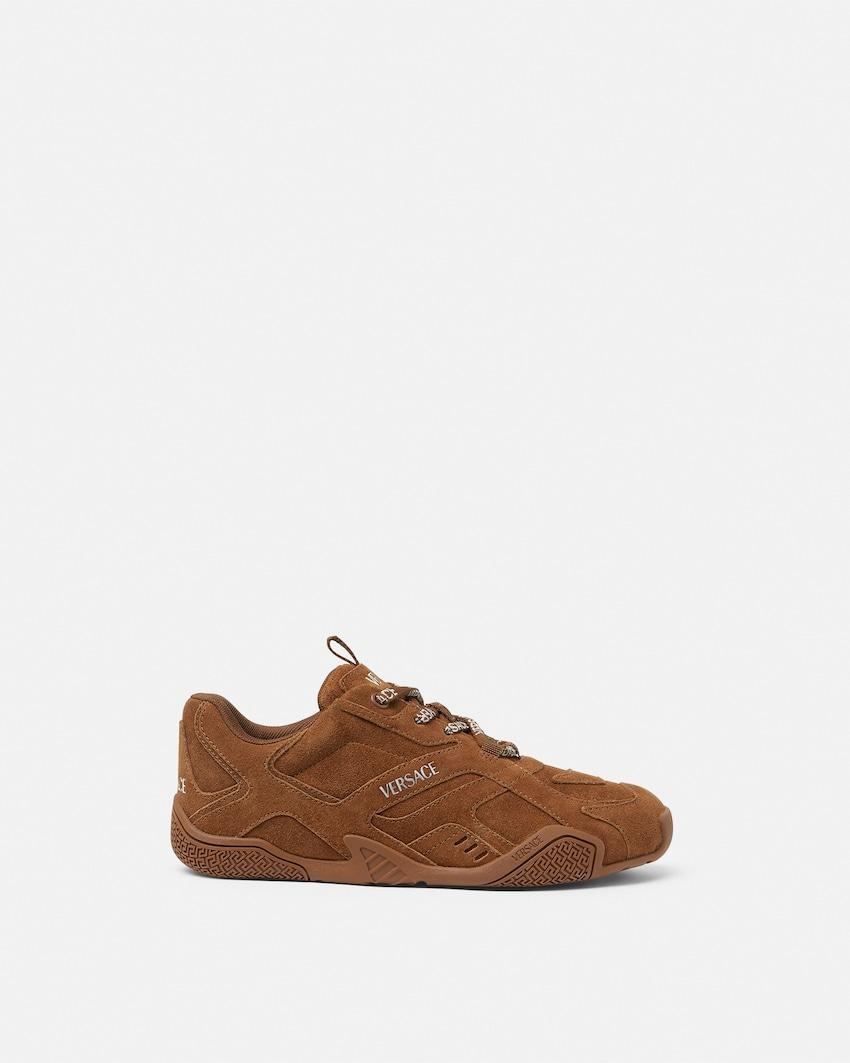 galaxia suede sneakers by VERSACE
