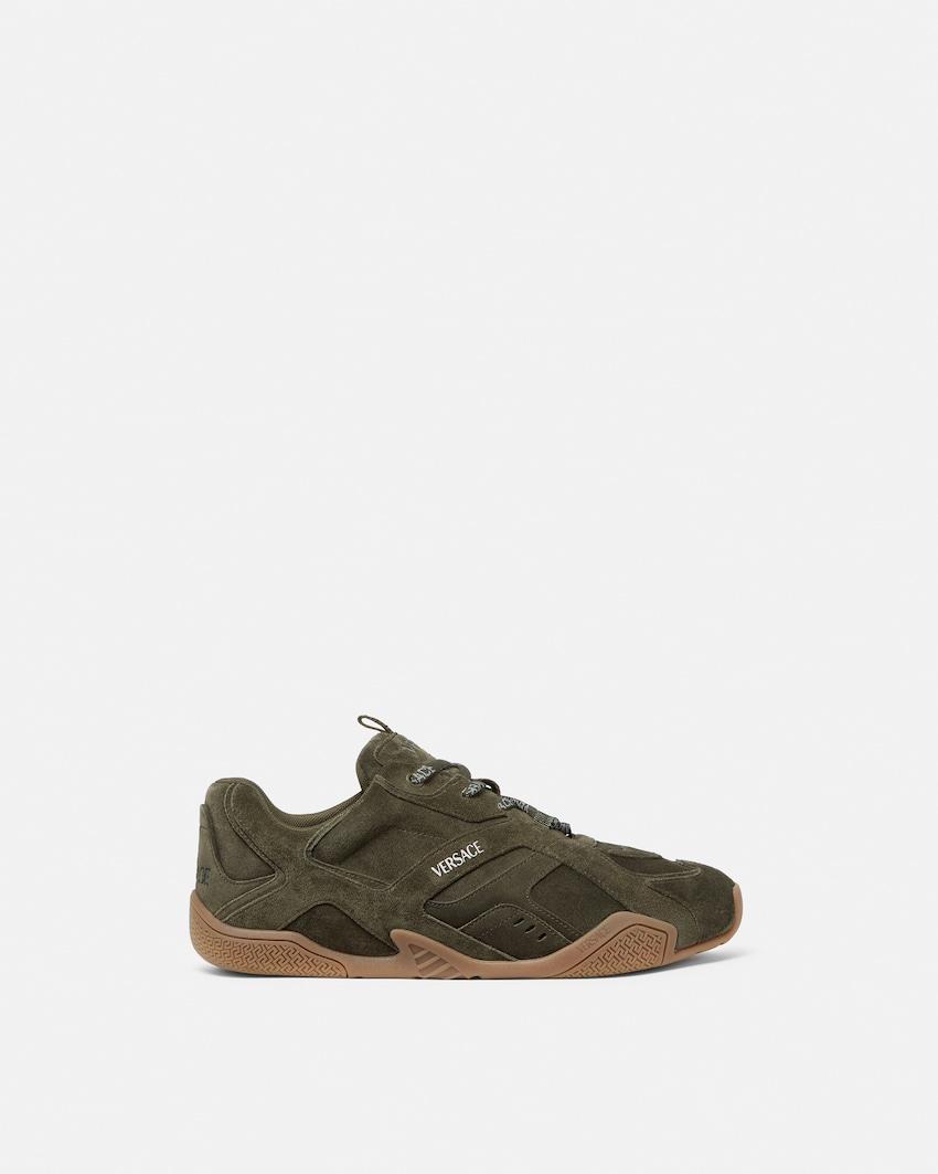 galaxia suede sneakers by VERSACE