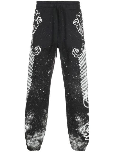 galaxy-print cotton track-pants by VERSACE