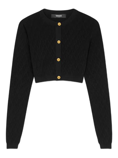geometric-pattern cropped cardigan by VERSACE