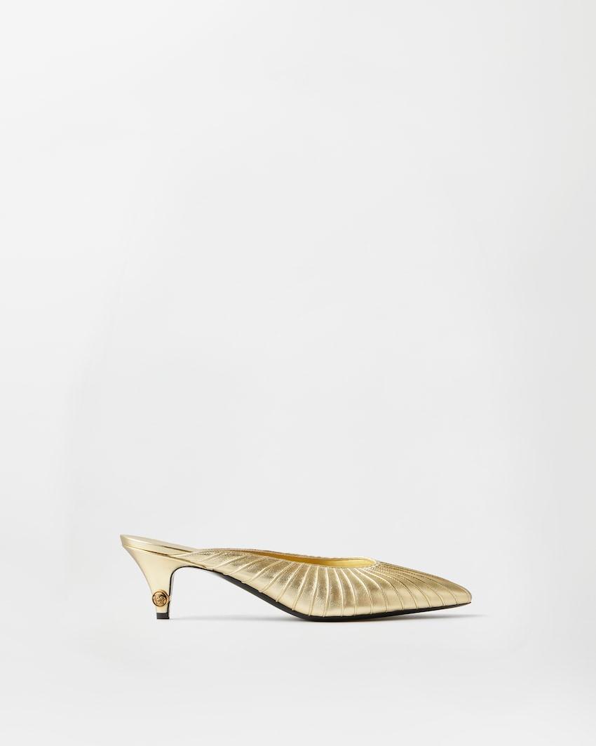 gianni metallic nappa mules 55 mm by VERSACE