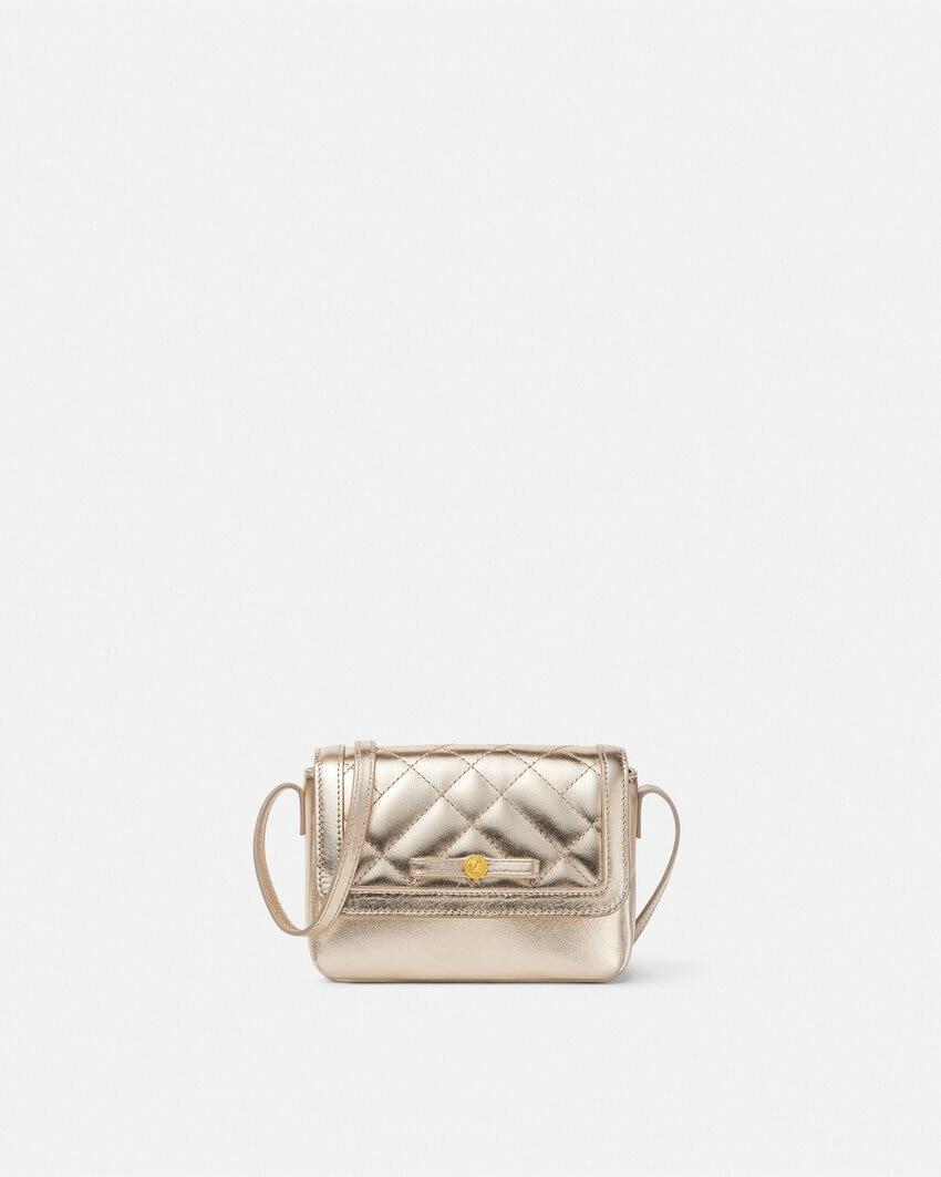 gianni ribbon metallic kids crossbody bag by VERSACE