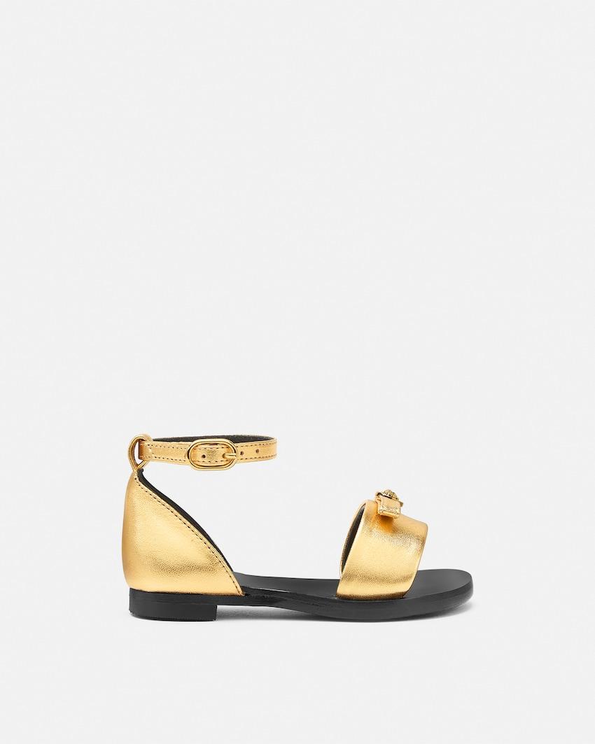 gianni ribbon metallic kids sandals by VERSACE