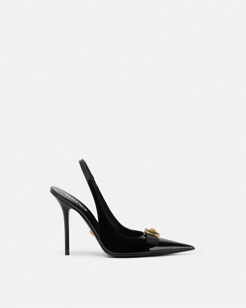 gianni ribbon patent slingbacks 110 mm by VERSACE