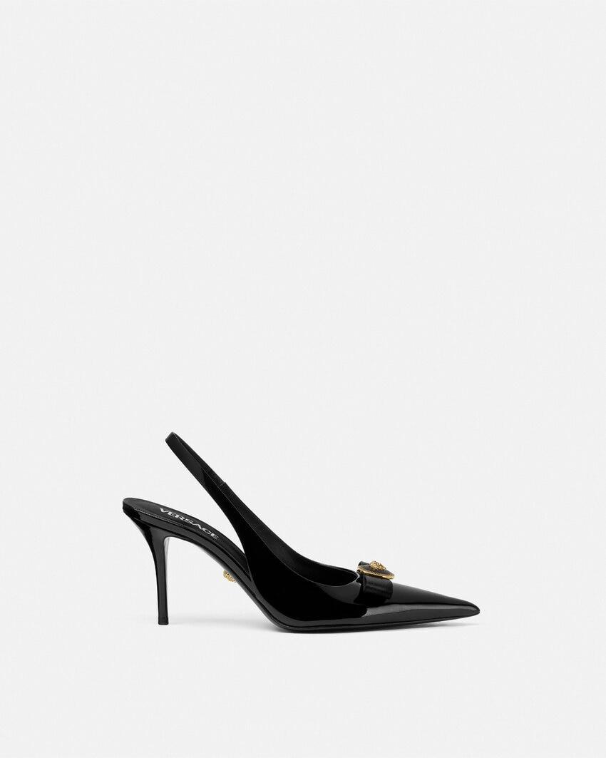 gianni ribbon patent slingbacks 85 mm by VERSACE