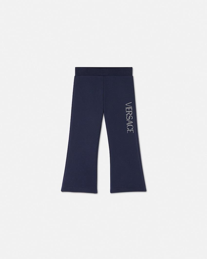 glitter versace logo flared kids sweatpants by VERSACE