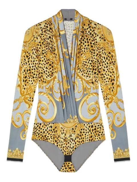 graphic-print bodysuit by VERSACE