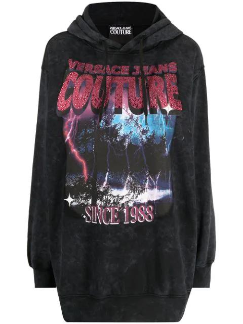 graphic-print cotton hoodie by VERSACE