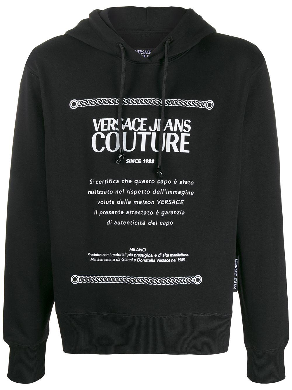 graphic-print logo hoodie by VERSACE