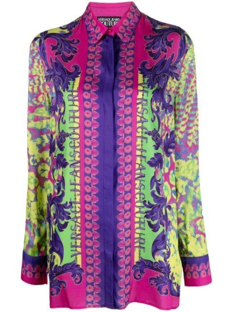 graphic-print long-sleeve shirt by VERSACE