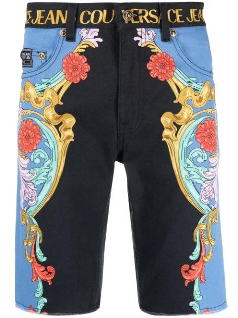 graphic print shorts by VERSACE
