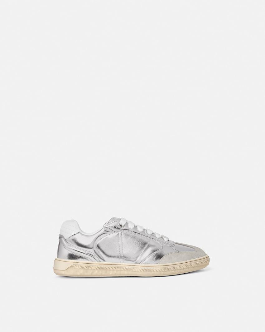 greca court metallic sneakers by VERSACE