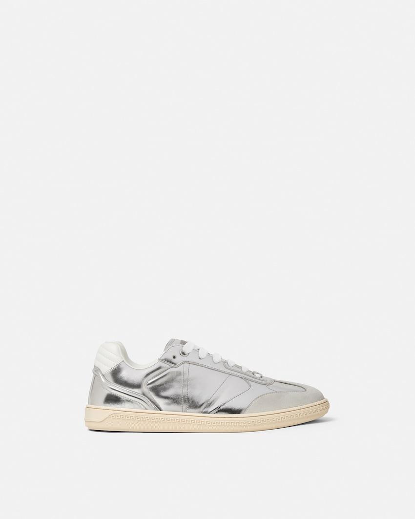 greca court metallic sneakers by VERSACE