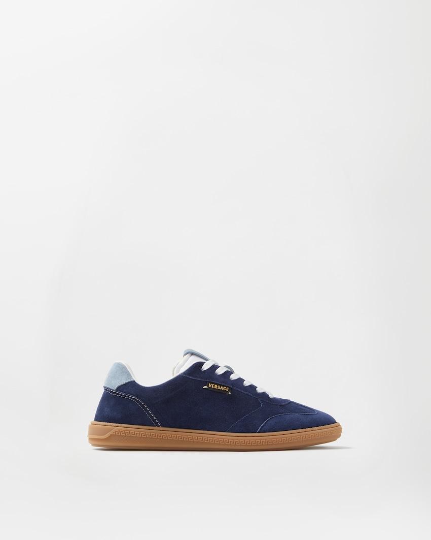 greca court suede sneakers by VERSACE