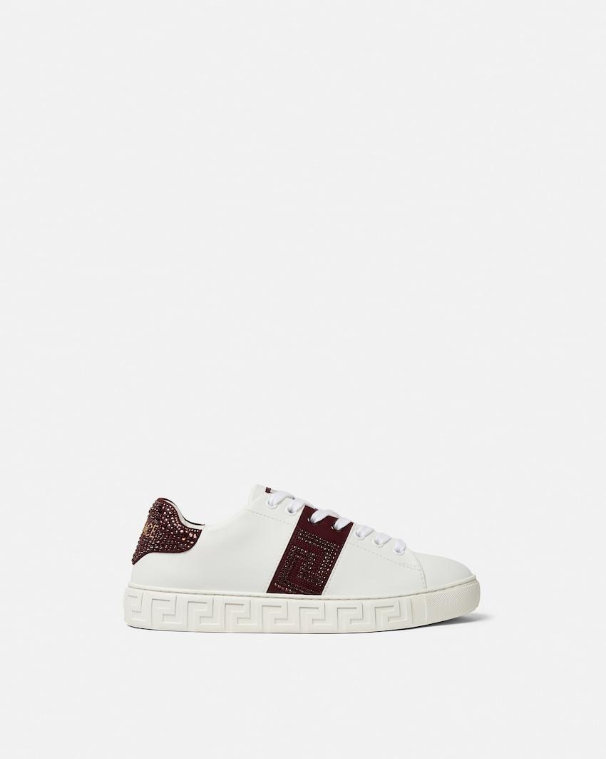 greca embellished nylon sneakers by VERSACE