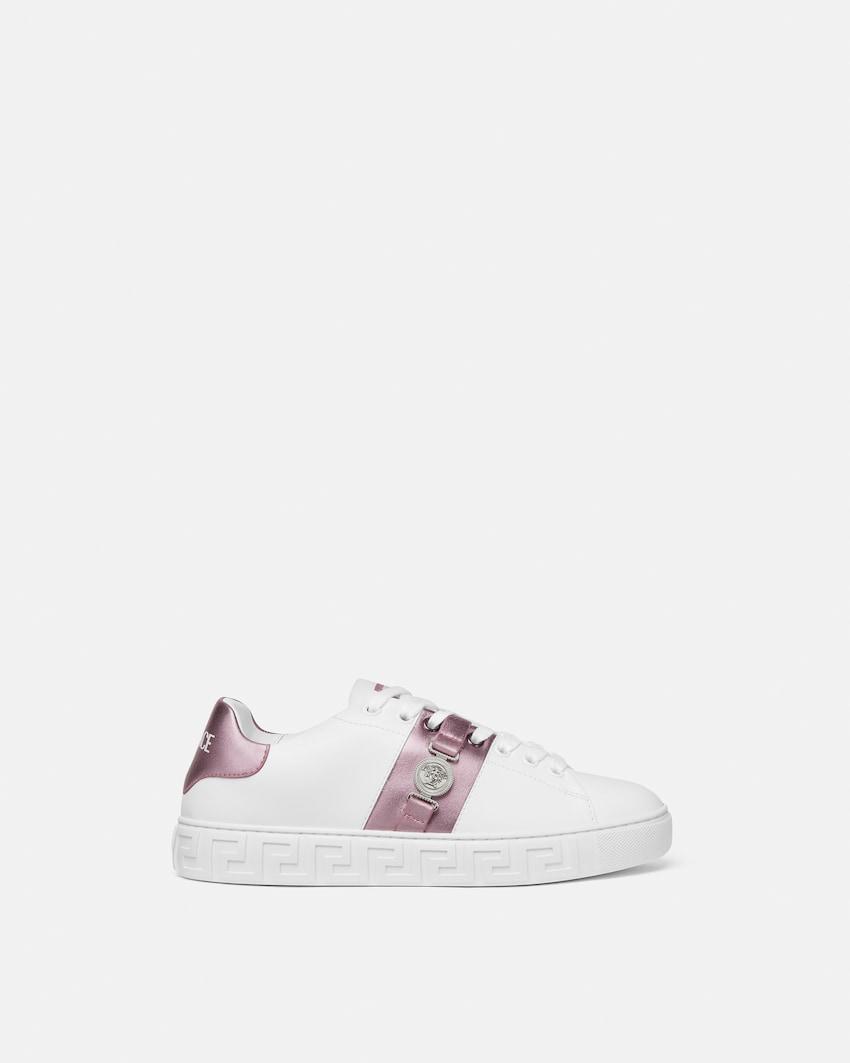 greca embellished sneakers by VERSACE