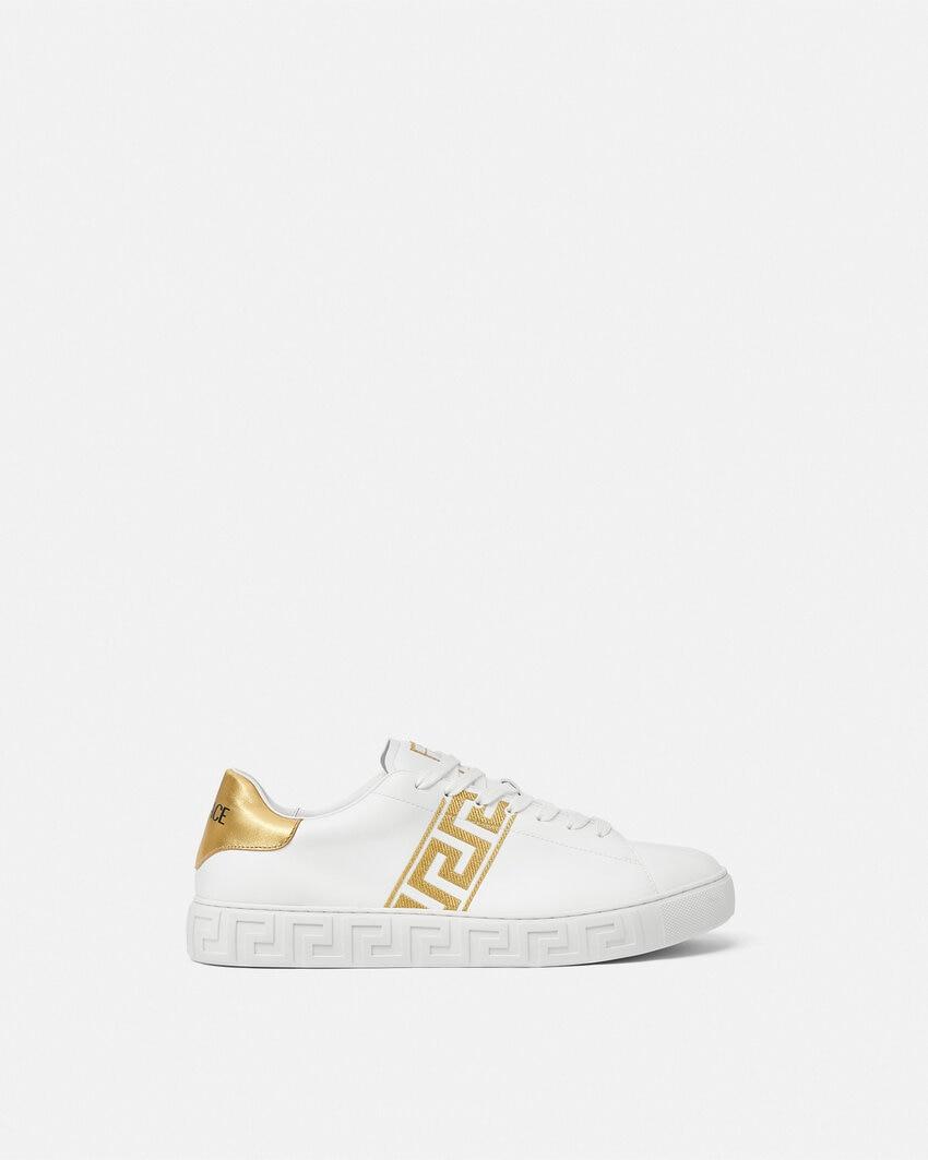 greca embroidered nylon sneakers by VERSACE