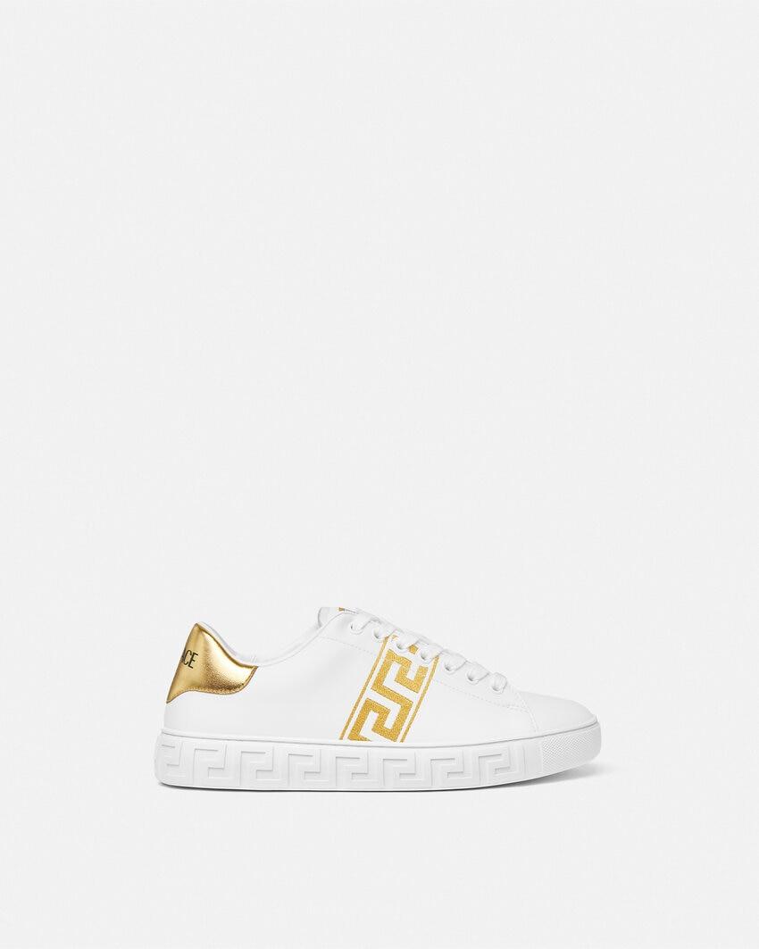 greca embroidered nylon sneakers by VERSACE