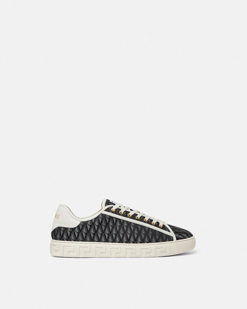 greca jacquard canvas sneakers by VERSACE