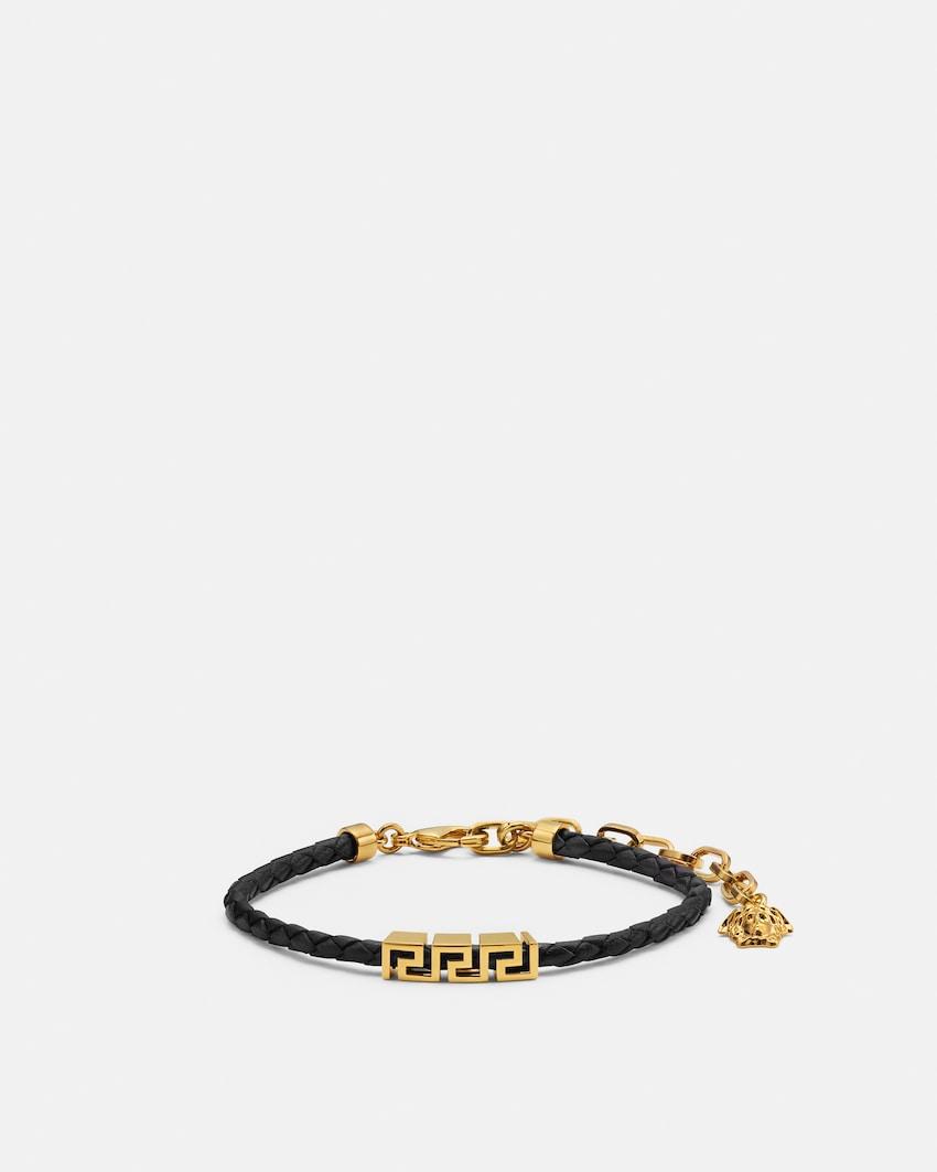 greca leather bracelet by VERSACE