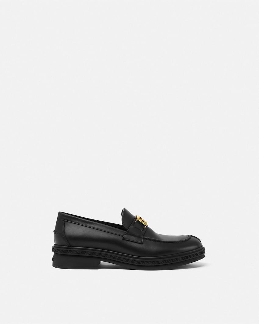 greca leather loafers by VERSACE