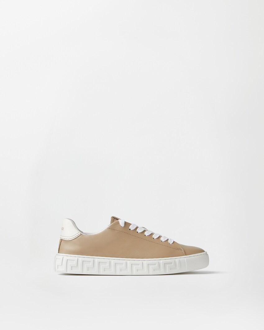 greca leather sneakers by VERSACE
