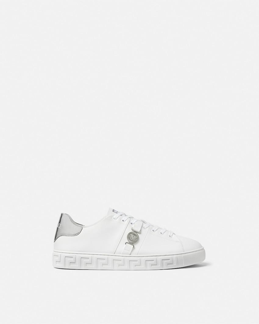 greca leather sneakers by VERSACE