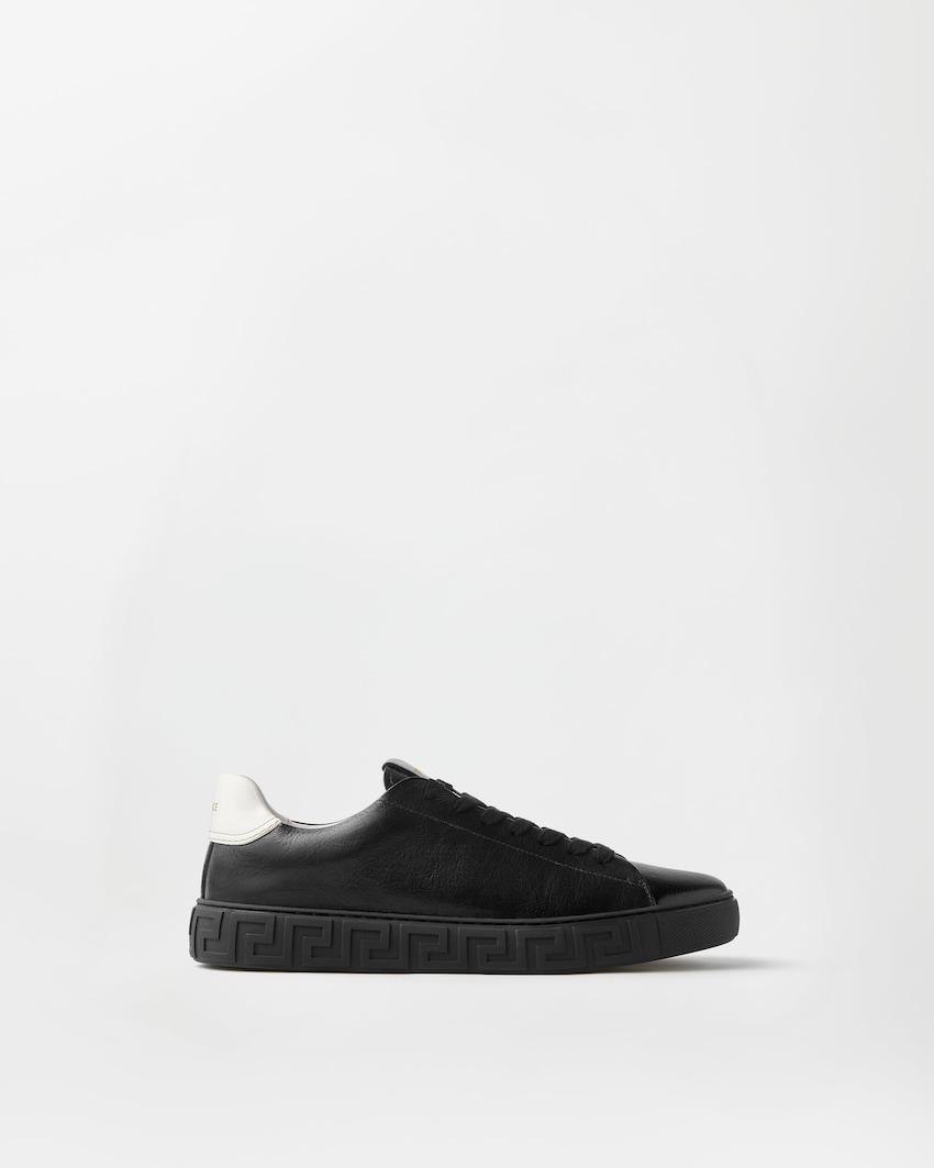 greca leather sneakers by VERSACE