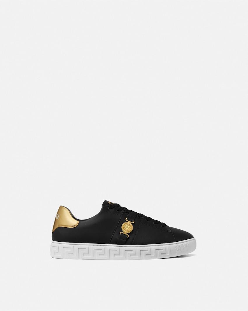 greca leather sneakers by VERSACE
