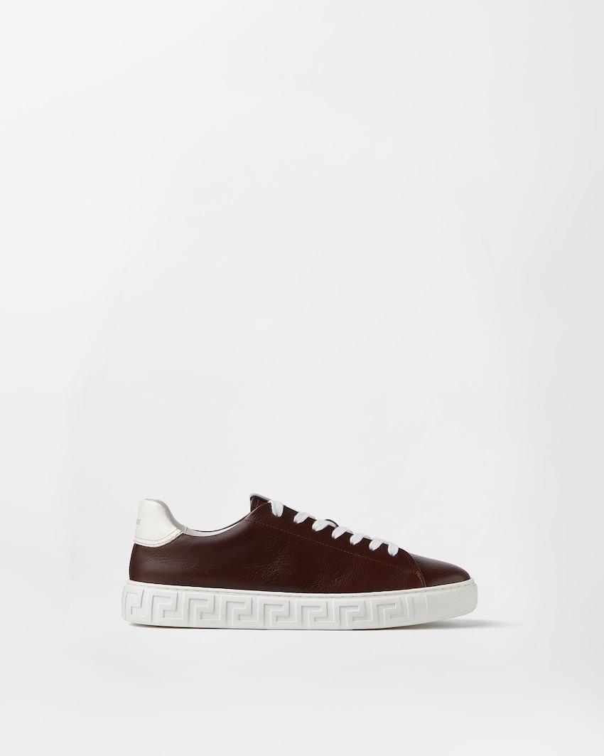greca leather sneakers by VERSACE