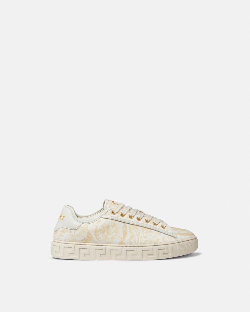 greca printed canvas sneakers by VERSACE